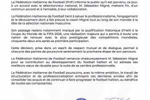 官方：海地队主帅塞巴斯蒂恩·米涅下课，世界杯三场全败
